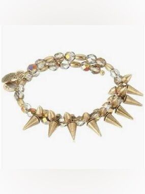 Alex And Ani Rock And Raw Gold Beaded Spike Wrap Bracelet